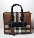 Burberry Freya Shopping Tote Check Canvas with Leather - Mini used