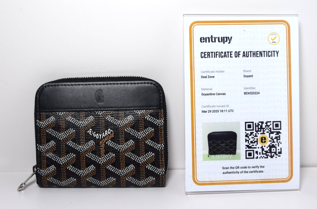 Goyard Matignon Mini Wallet Zip Black Pouch Clutch Small Leather Canvas #1