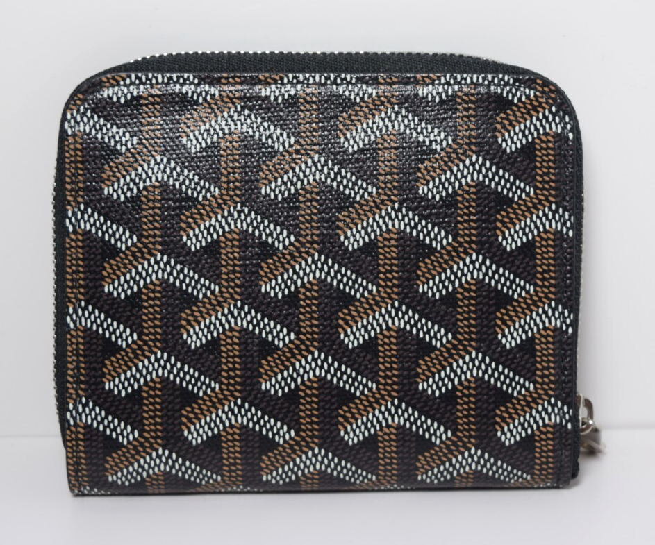 Goyard Matignon Mini Wallet Zip Black Pouch Clutch Small Leather Canvas #2