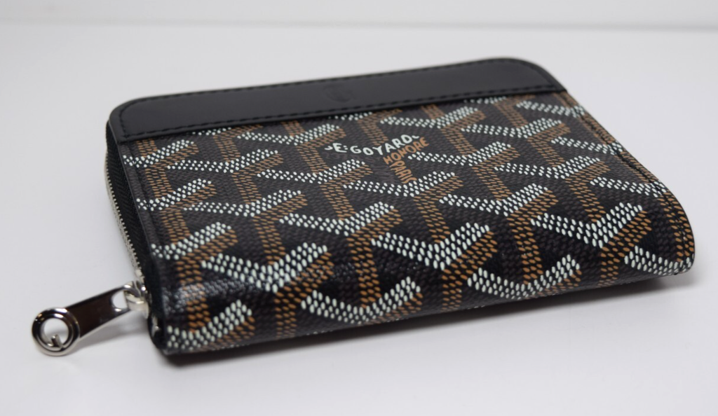 Goyard Matignon Mini Wallet Zip Black Pouch Clutch Small Leather Canvas #4
