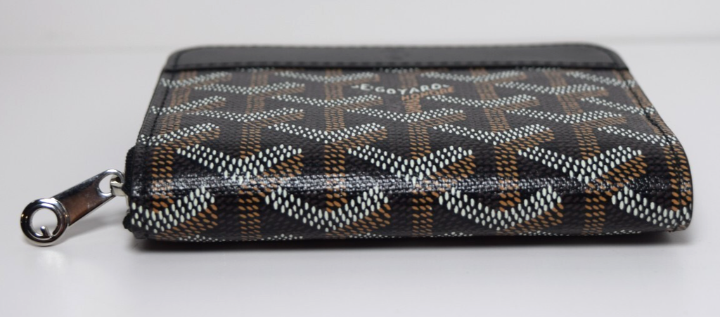 Goyard Matignon Mini Wallet Zip Black Pouch Clutch Small Leather Canvas #5