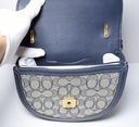 NWT - COACH Signature Jacquard B4 Alie Saddle Bag Midnight Navy Crossbody C3464 purchase