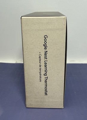 Google Nest Learning Thermostat (4th gen) w/ Temperature Sensor Black New Sealed #2