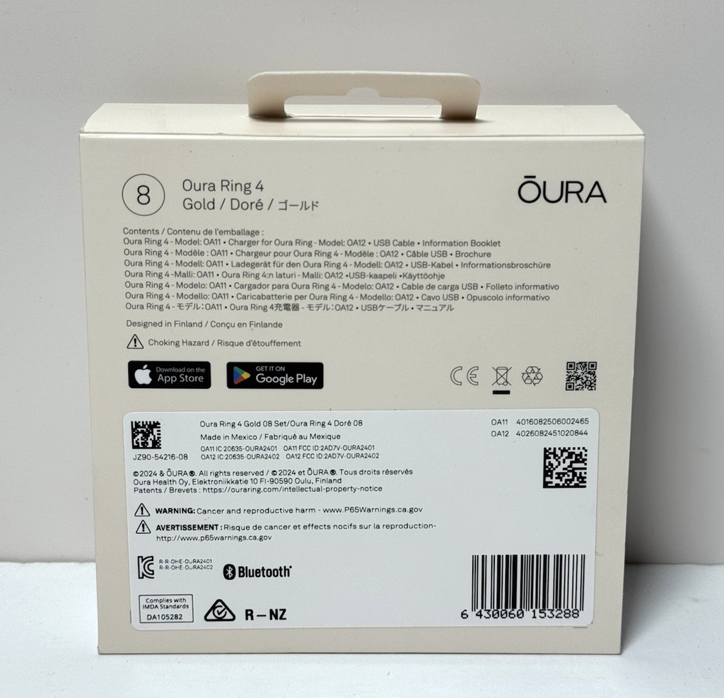 Oura Ring 4 Smart Ring 4th Gen. Size 8 Gold Color Activity Tracker -New Sealed #1