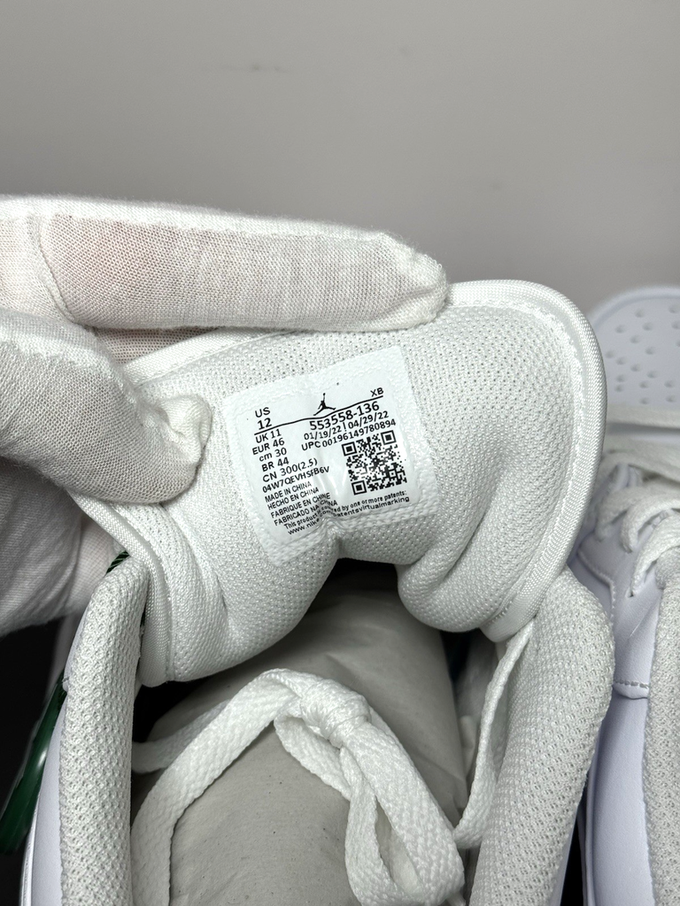NEW - Nike Air Jordan 1 Low Shoes 'Triple White' 553558-136 US Men's Size-12 #4