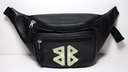 Balenciaga Grained Calfskin Tape Logo Explorer Belt Bag used