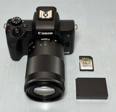 Canon EOS M50 Mark II With EF-M 55-200mm Image Stabilized + 64GB Card +battery #11