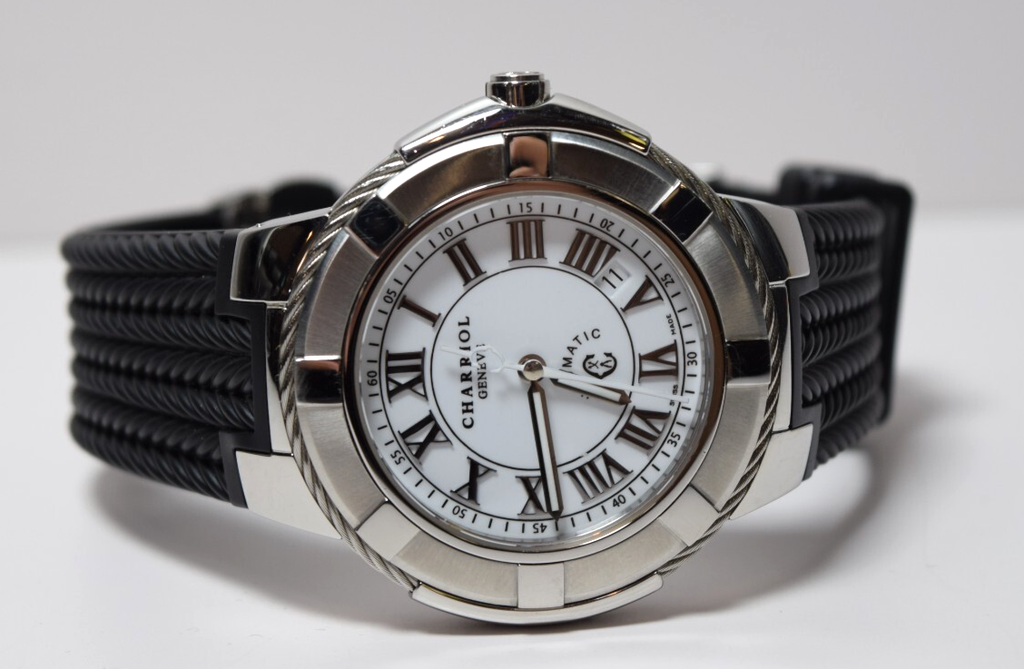 Charriol CE443Q-3062 Celtic Genève Men's 44mm Auto Watch Stainless Steel Rubber #3