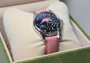 Gucci G-timeless Slim Black Moonphase Pink Leather Swiss Quartz Watch - 35mm used