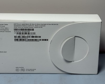 Apple Watch SE 2nd Gen A2726 GPS + LTE 40mm Starlight AL S/M -New Sealed #3