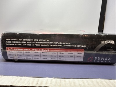Sunex 2646 1/2Â” Dr. 26 Pc. Metric Deep Impact Socket Set BRAND NEW #2