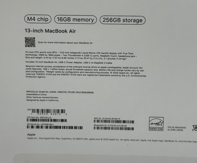 Apple MacBook Air 13.3" Midnight 2025 M4 10-Core 16GB RAM 256GB SSD, 6 cycles #8