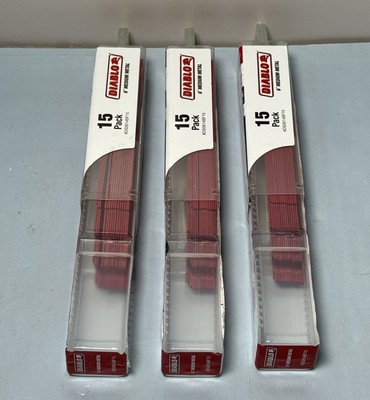 Lot of 3 Diablo DS0614BF15 15 Pack 6" Medium Metal Reciprocating Saw Blades #1