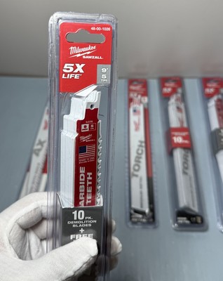 Milwaukee SAWZALL Demolition Blade Bundle - 5 Packs (AX + TORCH) 9" Blades - NEW #2