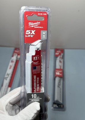 Milwaukee SAWZALL Demolition Blade Bundle - 5 Packs (AX + TORCH) 9" Blades - NEW #5