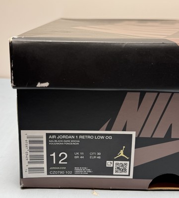 Nike Air Jordan 1 Retro Low OG Dark Mocha Sail White Black CZ0790-102 Men's 12 #6