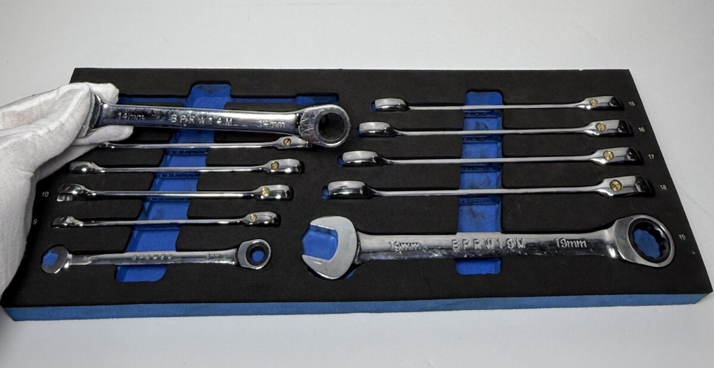 Cornwell Metric Ratcheting Wrench Set 8-19mm Blue Power #1