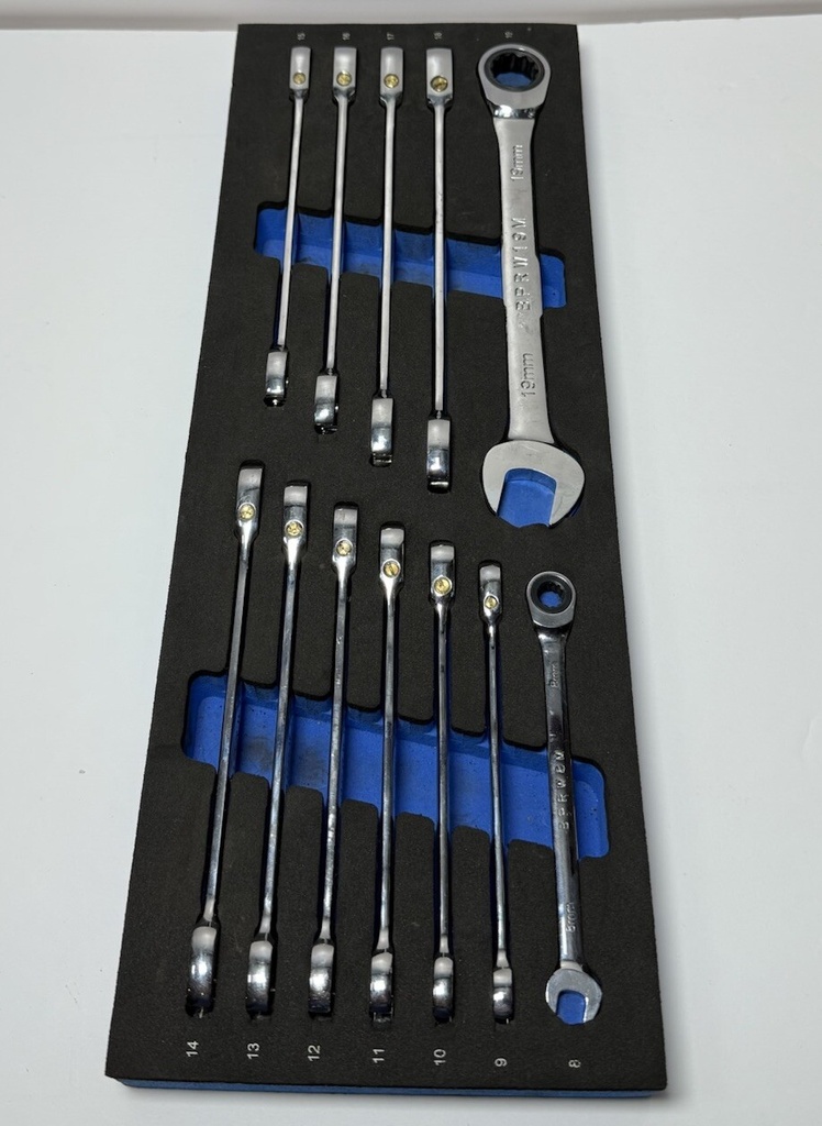 Cornwell Metric Ratcheting Wrench Set 8-19mm Blue Power #2
