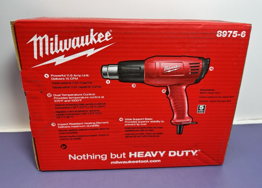 Milwaukee 8975-6 Dual Temperature Heat Gun 570F & 1000F #2