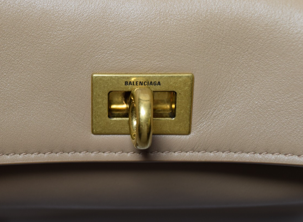 New - Balenciaga Rodeo Handbag Mini in Latte Smooth Calfskin, Aged-Gold Hardware #8