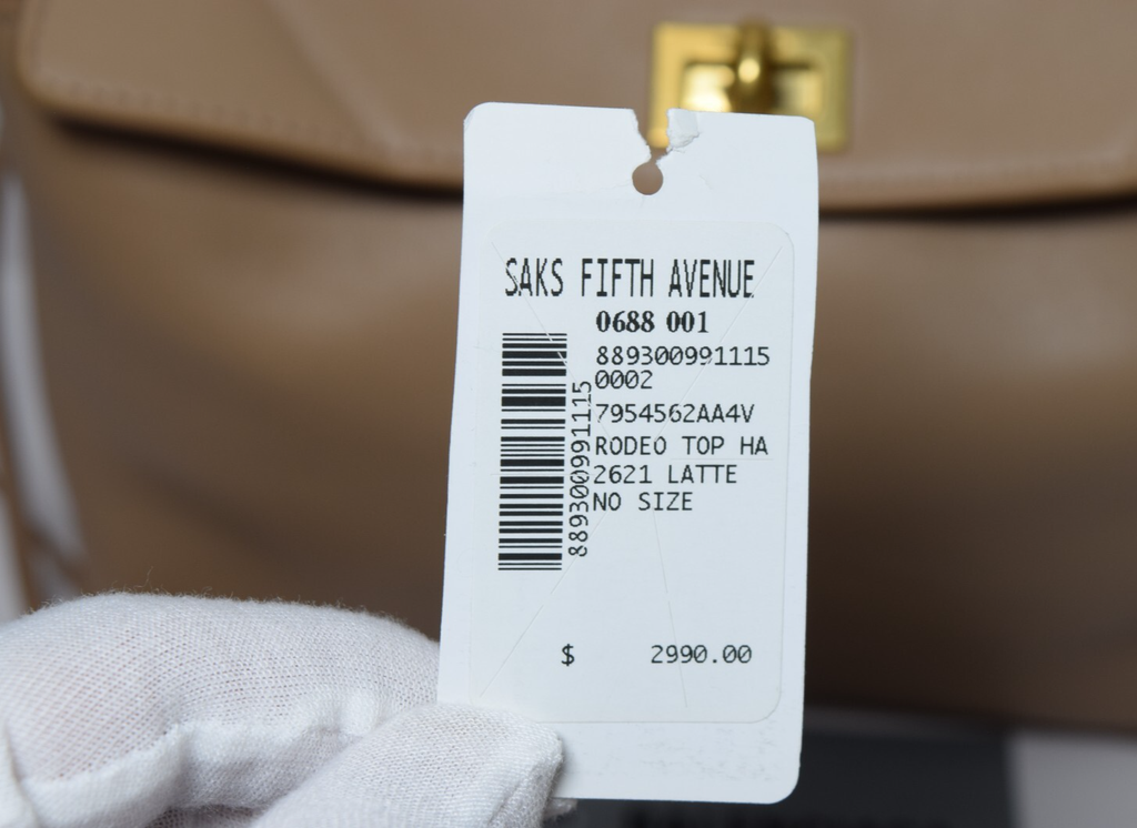 New - Balenciaga Rodeo Handbag Mini in Latte Smooth Calfskin, Aged-Gold Hardware #12