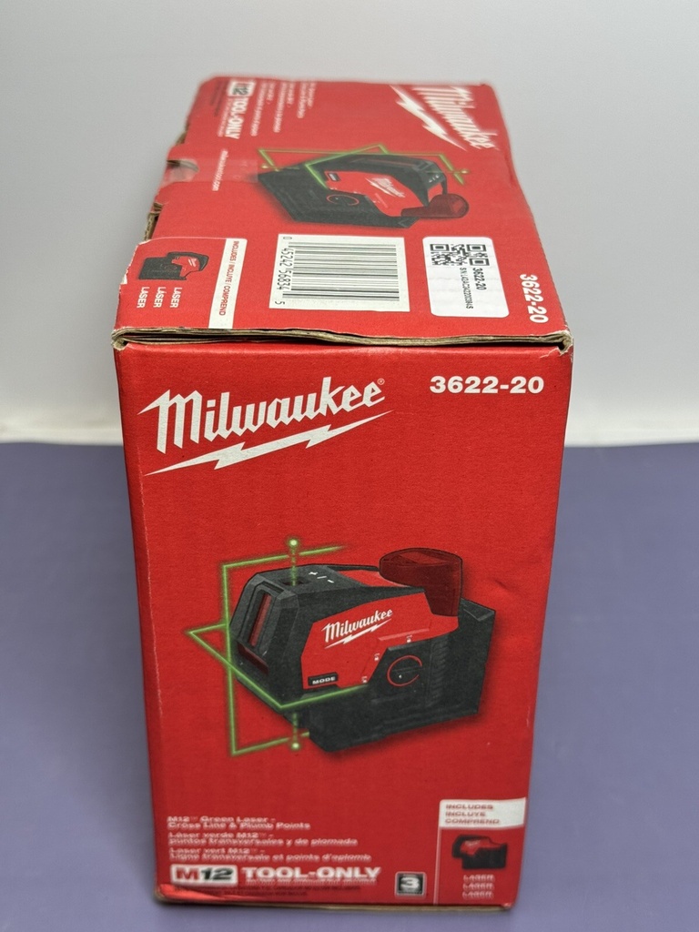 New - Milwaukee 3622-20 M12 Green Laser Level - Red/Black #3