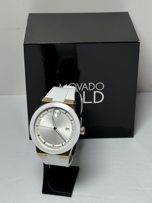 MOVADO BOLD FUSION  TWO TONE GOLD WHITE SILICONE MENS WATCH - 42MM #1