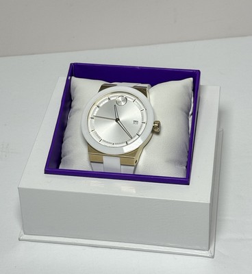 MOVADO BOLD FUSION  TWO TONE GOLD WHITE SILICONE MENS WATCH - 42MM #2
