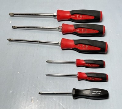 Lot of 8 Snap-on Screwdrivers SGDP, SGD, ASG, TRI Series Phillips&Flat USA Made #1