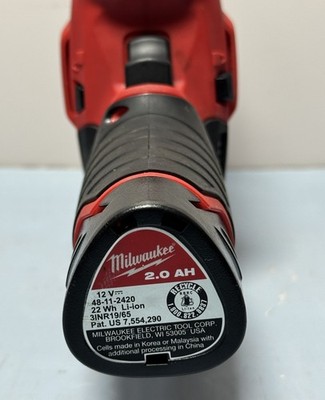 MILWAUKEE 2420-20 M12 Hackzall Reciprocating Saw w 2.0Ah Battery #3