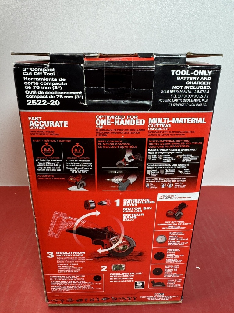 Milwaukee 2522-20 M12 12 Volt FUEL™ 3" Compact Cut Off Tool SEALED #2