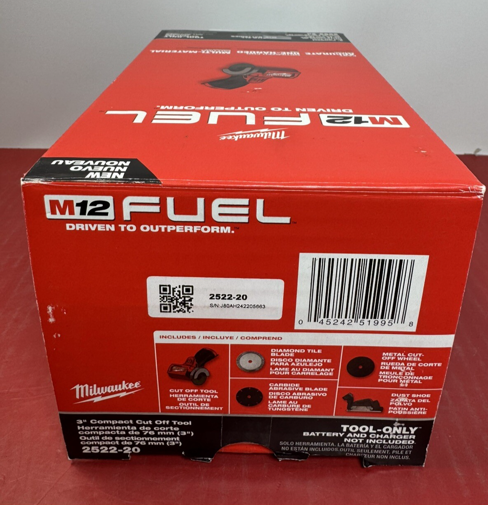 Milwaukee 2522-20 M12 12 Volt FUEL™ 3" Compact Cut Off Tool SEALED #4