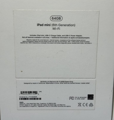 Apple iPad Mini 6th Gen Space Gray 64GB Wi-Fi - A2567 #1