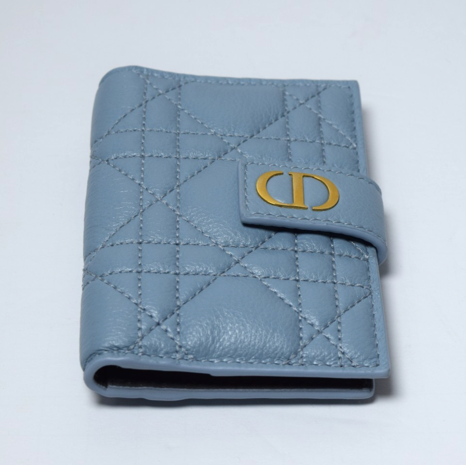Christian Dior Caro Dandelion Card Holder Cannage Quilt Leather #2