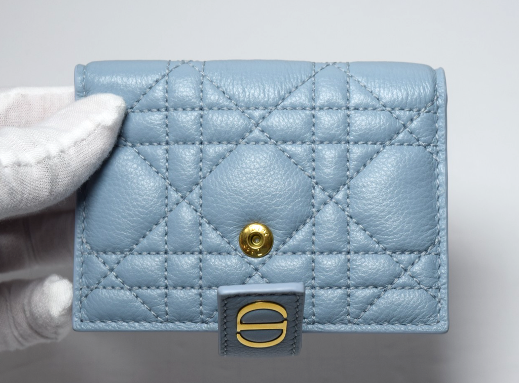 Christian Dior Caro Dandelion Card Holder Cannage Quilt Leather #3