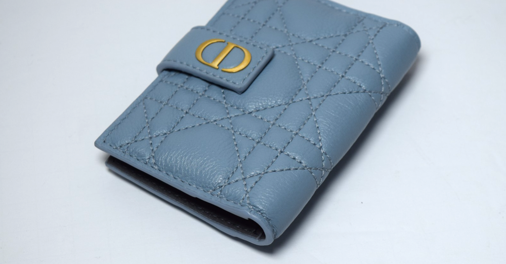 Christian Dior Caro Dandelion Card Holder Cannage Quilt Leather #7