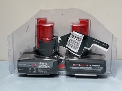 Milwaukee 48-11-2450 12V Lithium-Ion High Output 5Ah Battery 2 Pack -New #1