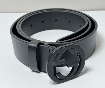 Gucci Interlocking G Buckle Belt ' Matte Black Size 95/38 #4
