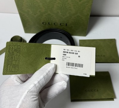 Gucci Interlocking G Buckle Belt ' Matte Black Size 95/38 #6
