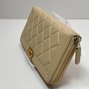Chanel Boy Zip Around Wallet Lambskin Quilted Leather buy