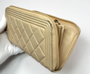 Chanel Boy Zip Around Wallet Lambskin Quilted Leather – photo-2