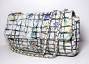 Chanel Classic Flap Bag Hand-Painted Graffiti SS14 White Leather w/ Entrupy COA used