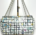 Chanel Classic Flap Bag Hand-Painted Graffiti SS14 White Leather w/ Entrupy COA at best price