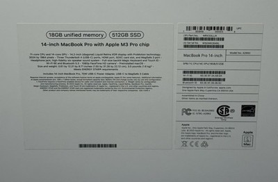 Apple MacBook Pro 14" 2023 M3 Pro A2992 11-Core CPU 14-Core GPU 18GB 512GB Black #1
