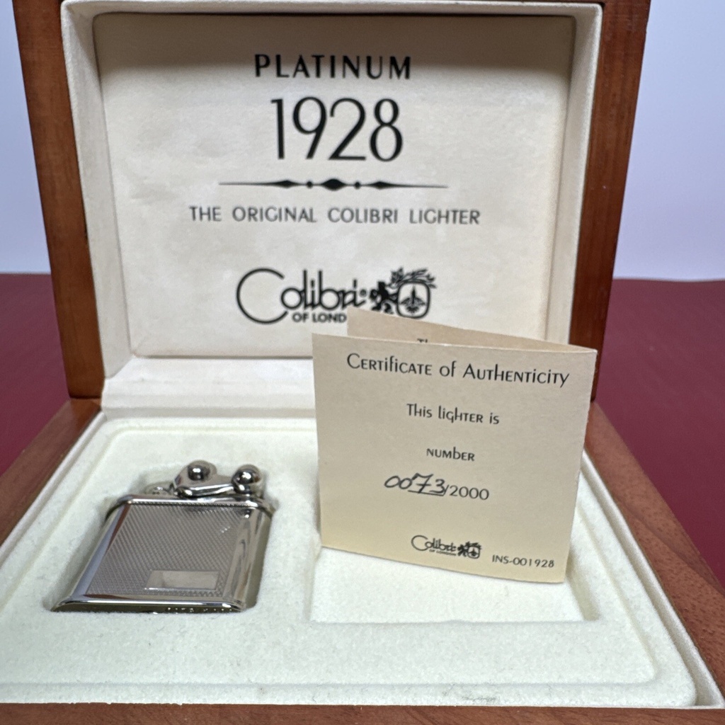 Colibri 1928 Limited Edition Platinum Lighter 0073 of 2000 - Vintage Collectible #1