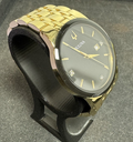 Bulova Men's Watch 97D116 Diamond Accent Black Dial Date Gold Steel Quartz 42mm buy