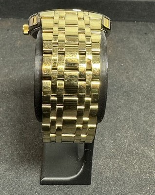 Bulova Men's Watch 97D116 Diamond Accent Black Dial Date Gold Steel Quartz 42mm #5