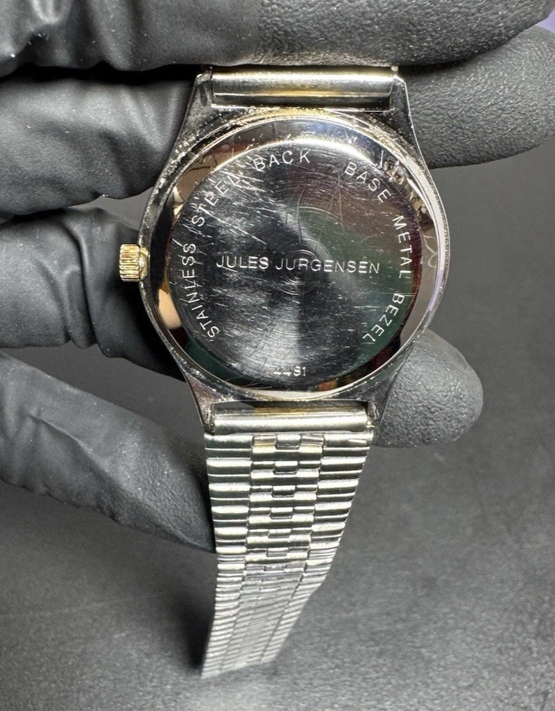 Jules Jurgensen Quartz Watch Two-Tone Day Date Gold Dial Vintage Men's #1