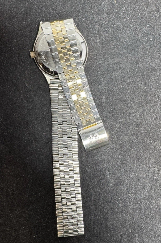 Jules Jurgensen Quartz Watch Two-Tone Day Date Gold Dial Vintage Men's #3