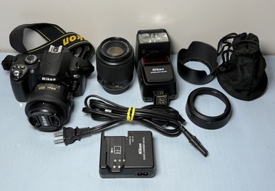 Nikon D40 6.1MP Digital SLR Cam w 55-200mm, 35mm /charger, batt/bag+SB600 Flash #8